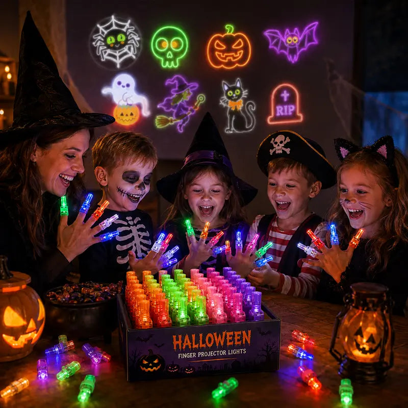 💥 SAVE 50%-Arbxmbx® Holiday LED Finger Projector Rings — Halloween & Christmas