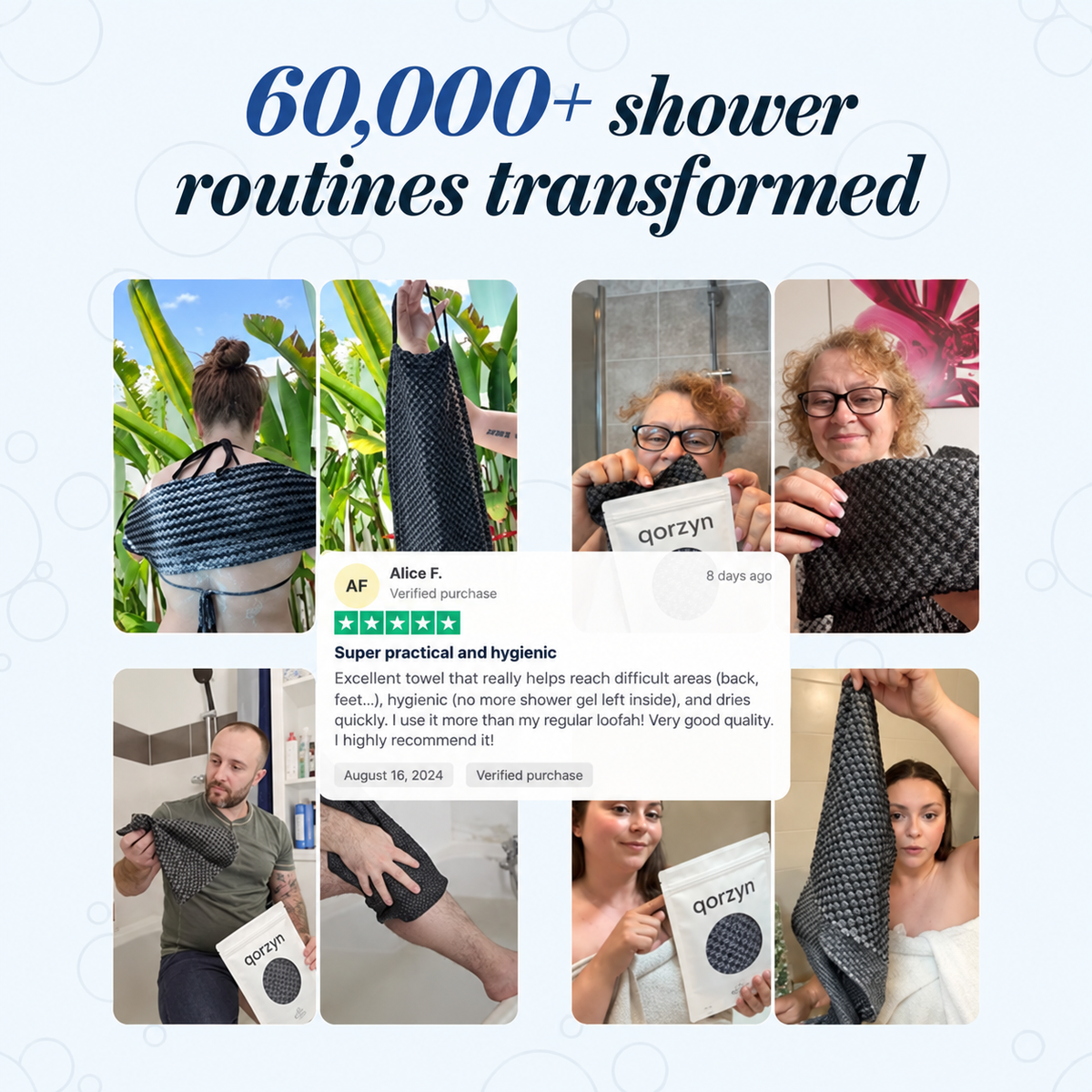 Qorzyn Exfoliating Shower Towel