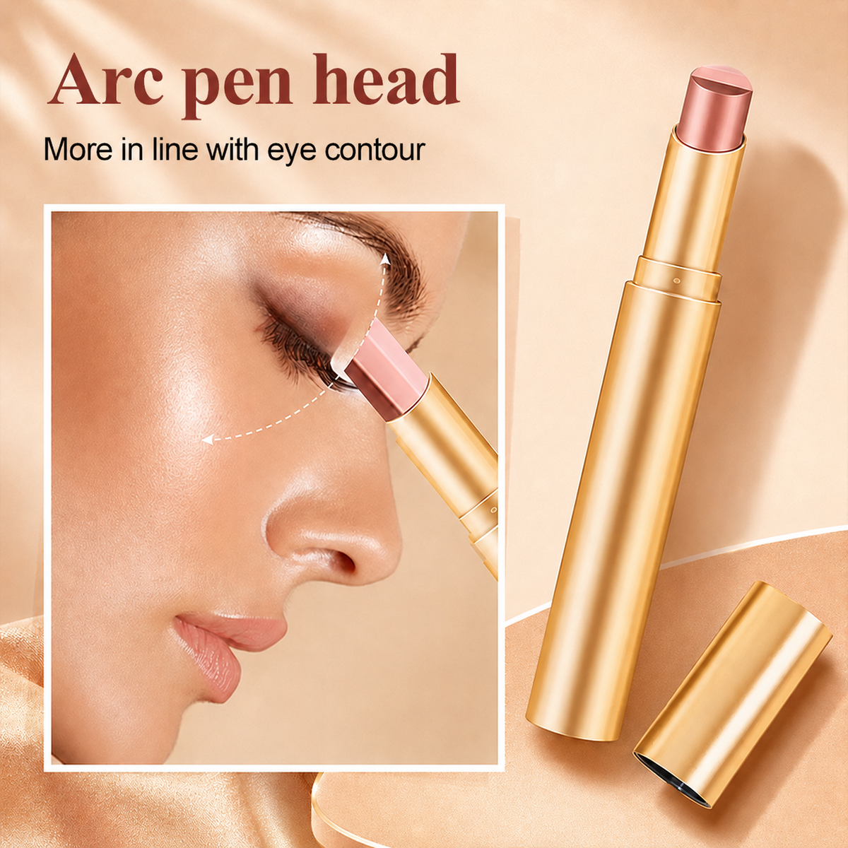3 in 1 Easy Eyeshadow Stick for Beginners Waterproof Longwear Shimmer Makeup Set