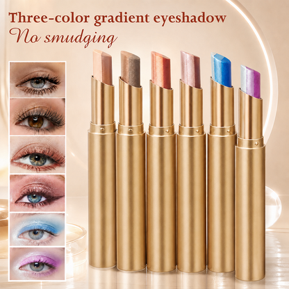 3 in 1 Easy Eyeshadow Stick for Beginners Waterproof Longwear Shimmer Makeup Set