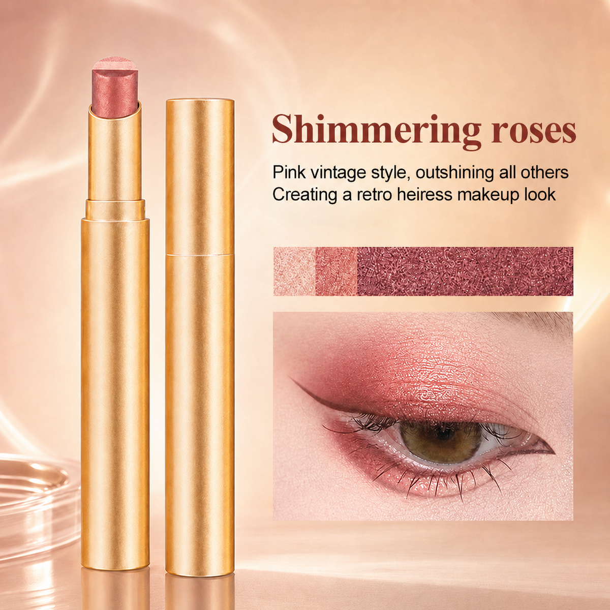 3 in 1 Easy Eyeshadow Stick for Beginners Waterproof Longwear Shimmer Makeup Set