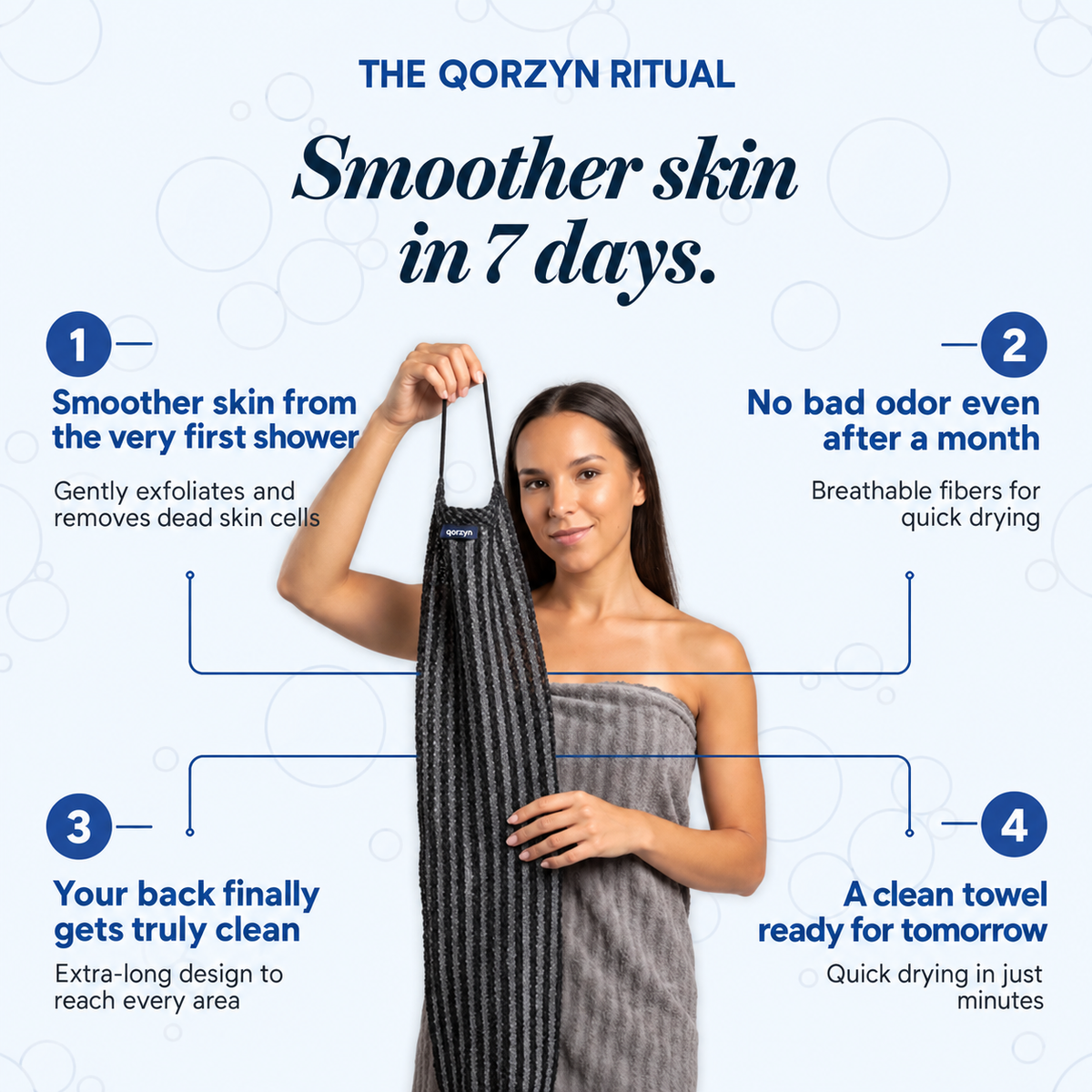 Qorzyn Exfoliating Shower Towel