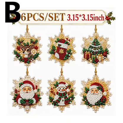 ⚡⚡⚡LAST 44 PCS LEFT!!! ⏳ Last Day 49% OFF – 🎄Beginner-Friendly Christmas Pearl & Gem Diamond Painting DIY Kit | 6 Festive Ornament Designs with Sparkling Pearls, Faceted Gems & 3D Layered Detail 💕