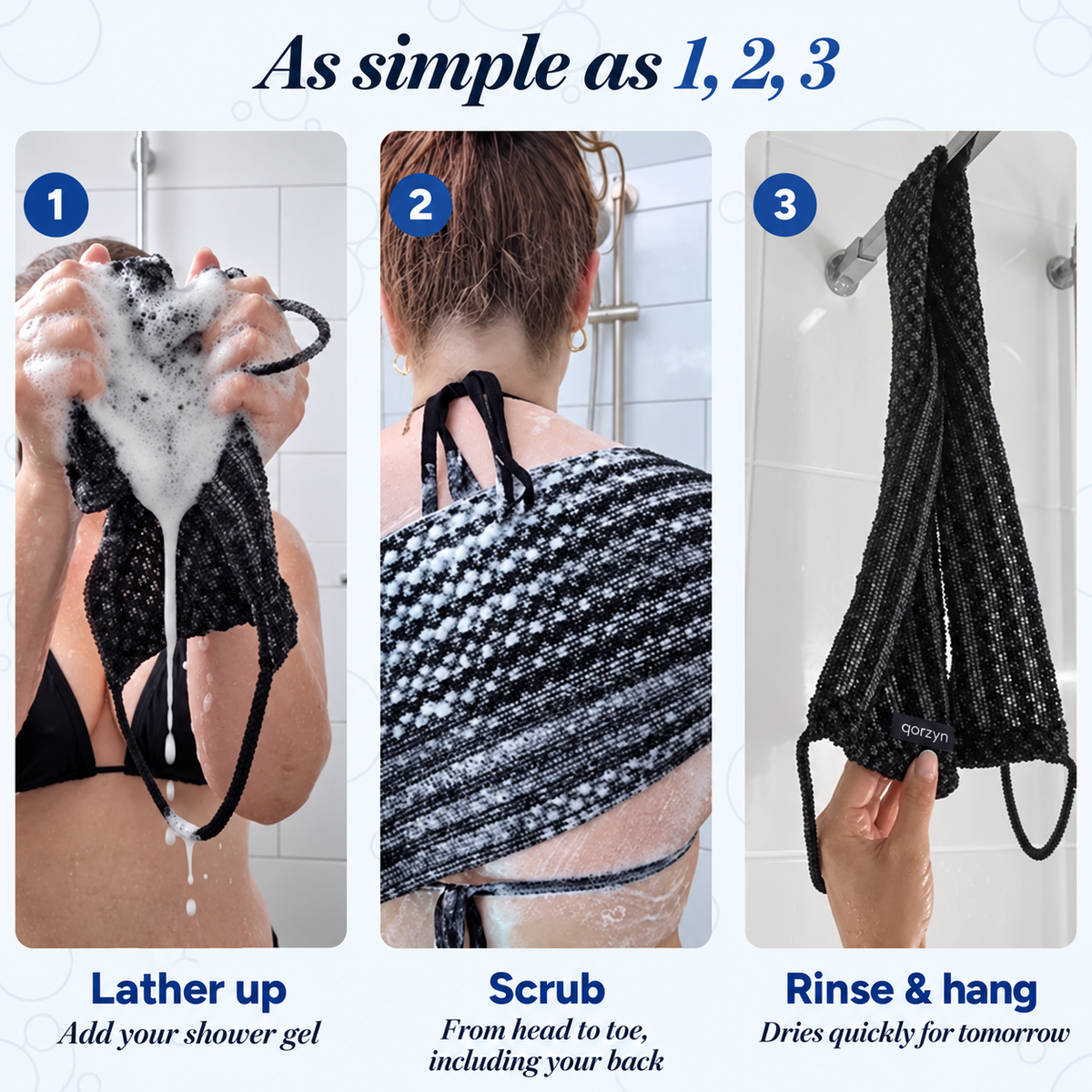 Qorzyn Exfoliating Shower Towel