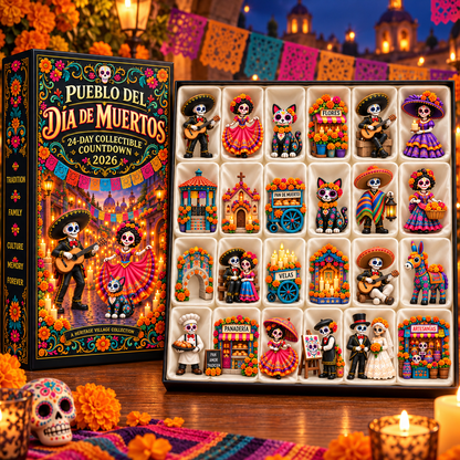🎁Day of the Dead Village 2026 – 24-Day Day of the Dead Collectible Countdown Calendar with 24 Unique Miniatures