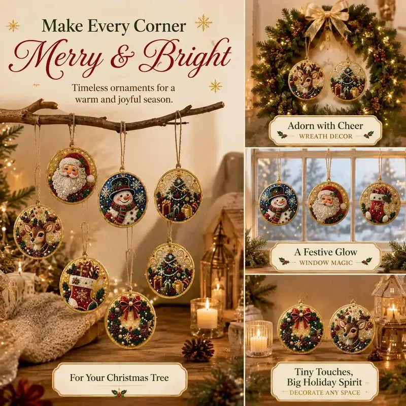 ⚡⚡⚡LAST 44 PCS LEFT!!! ⏳ Last Day 49% OFF – 🎄Beginner-Friendly Christmas Pearl & Gem Diamond Painting DIY Kit | 6 Festive Ornament Designs with Sparkling Pearls, Faceted Gems & 3D Layered Detail 💕