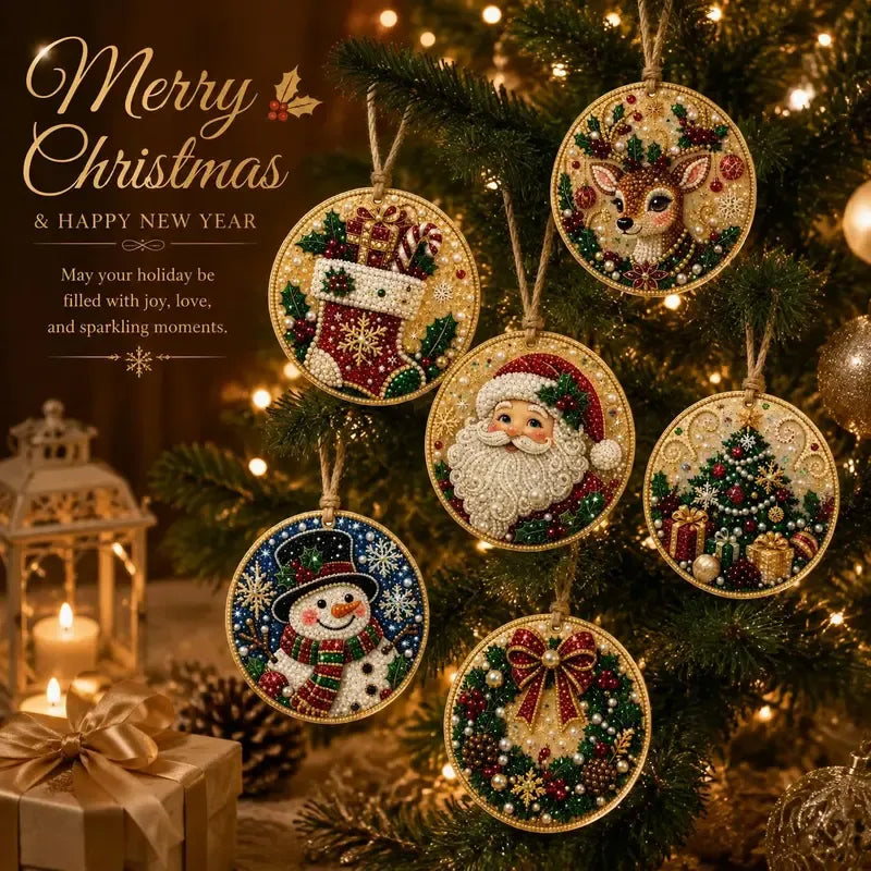 ⚡⚡⚡LAST 44 PCS LEFT!!! ⏳ Last Day 49% OFF – 🎄Beginner-Friendly Christmas Pearl & Gem Diamond Painting DIY Kit | 6 Festive Ornament Designs with Sparkling Pearls, Faceted Gems & 3D Layered Detail 💕