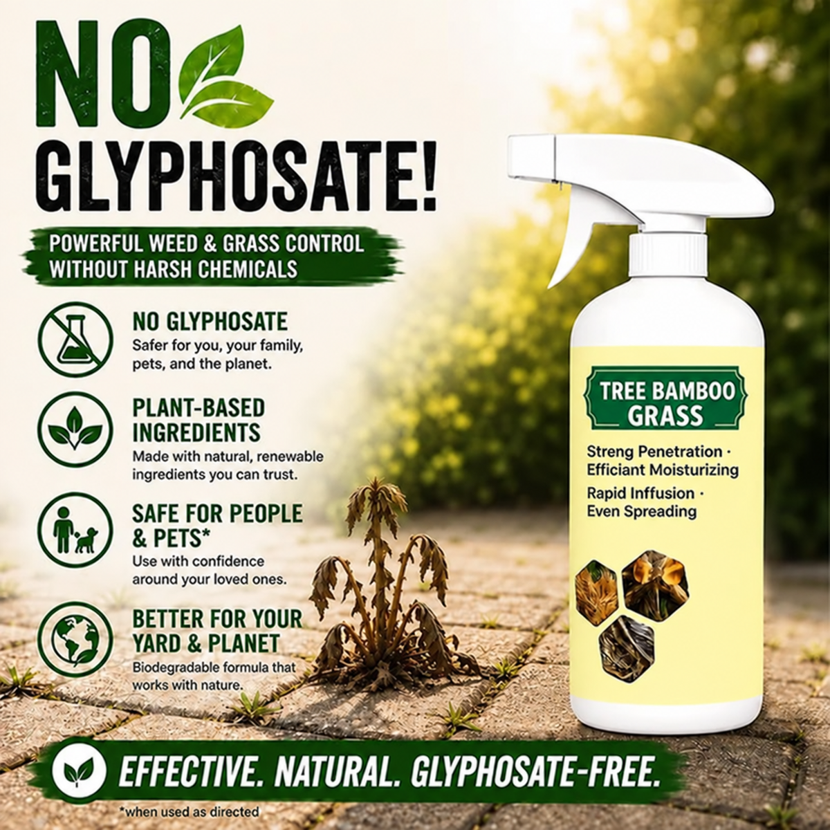 💥 SAVE 50% -Fast-Acting Natural Weed & Grass Killer Spray