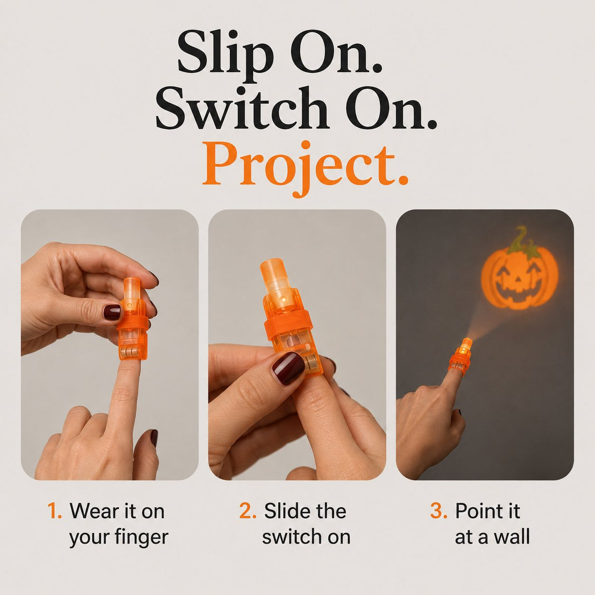 💥 SAVE 50%-Arbxmbx® Holiday LED Finger Projector Rings — Halloween & Christmas