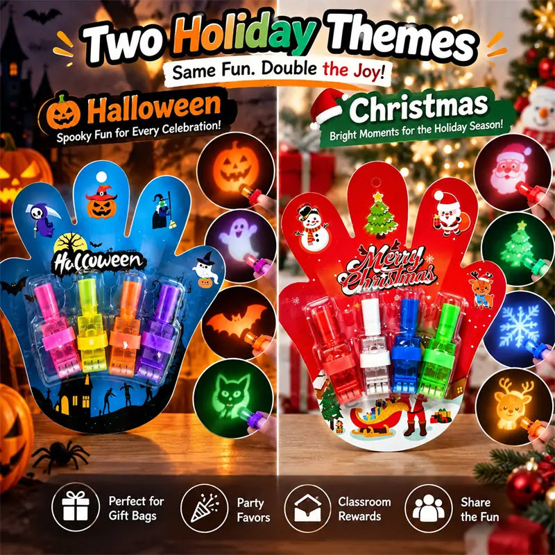 💥 SAVE 50%-Arbxmbx® Holiday LED Finger Projector Rings — Halloween & Christmas