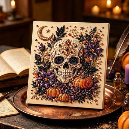 🎃 Halloween Witch Pearl Painting DIY Kit - Pumpkin Moon Diamond Art