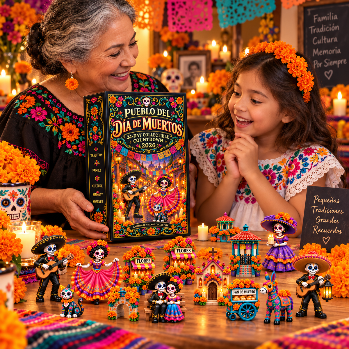 🎁Day of the Dead Village 2026 – 24-Day Day of the Dead Collectible Countdown Calendar with 24 Unique Miniatures