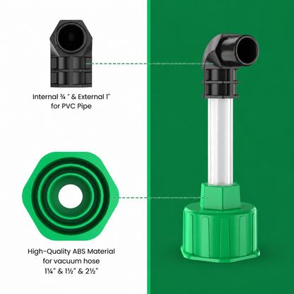 AC Drain Line Cleaner Adapter Evacuates & Unclog AC Drain Line - HVAC to PVC AC Drain Line Cleaner Tool - Universal Fit AC Drain Line Unclogger - AC Drain Line Cleaning Tool - Clear Visibility