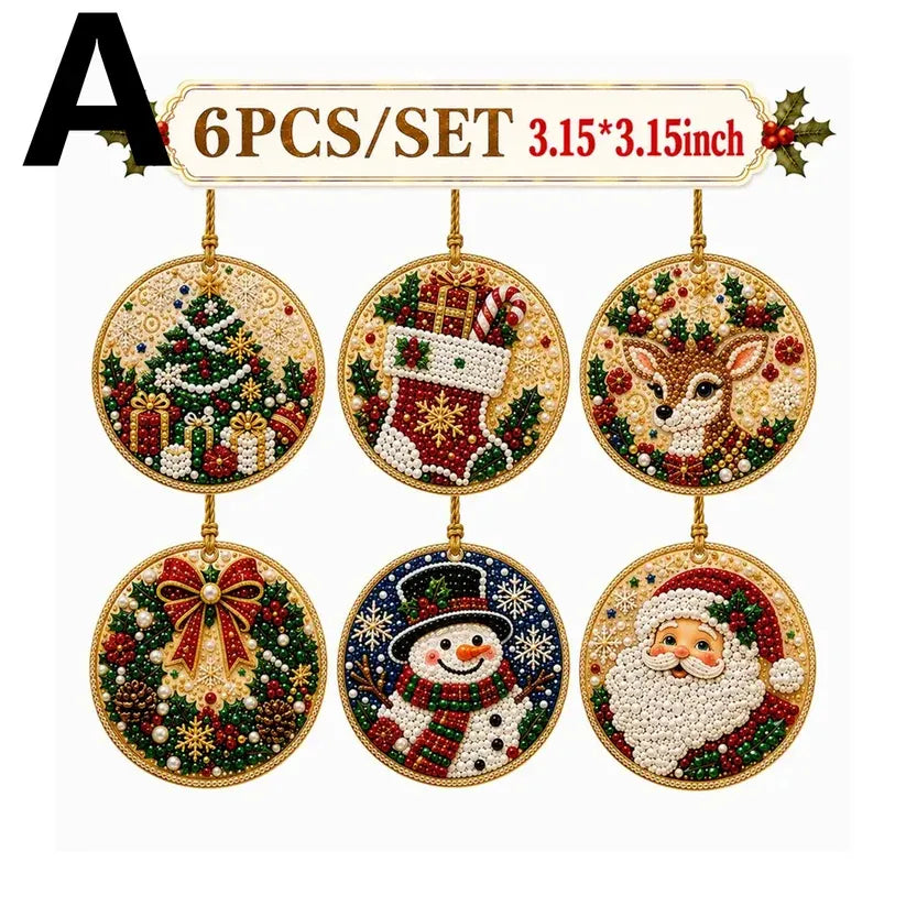 ⚡⚡⚡LAST 44 PCS LEFT!!! ⏳ Last Day 49% OFF – 🎄Beginner-Friendly Christmas Pearl & Gem Diamond Painting DIY Kit | 6 Festive Ornament Designs with Sparkling Pearls, Faceted Gems & 3D Layered Detail 💕