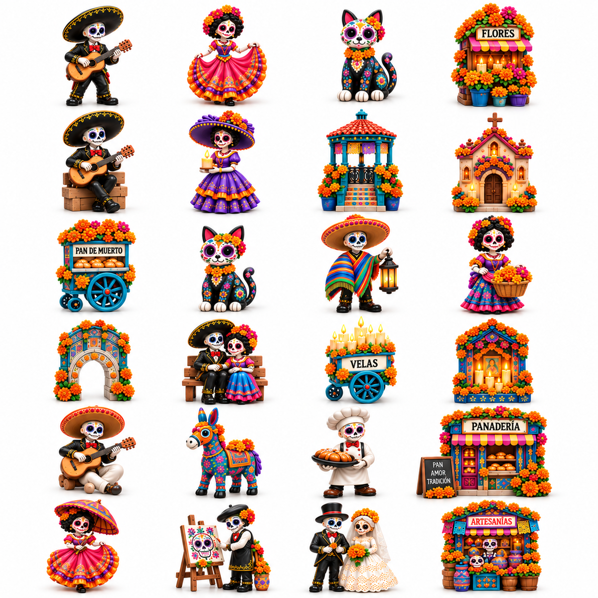 🎁Day of the Dead Village 2026 – 24-Day Day of the Dead Collectible Countdown Calendar with 24 Unique Miniatures