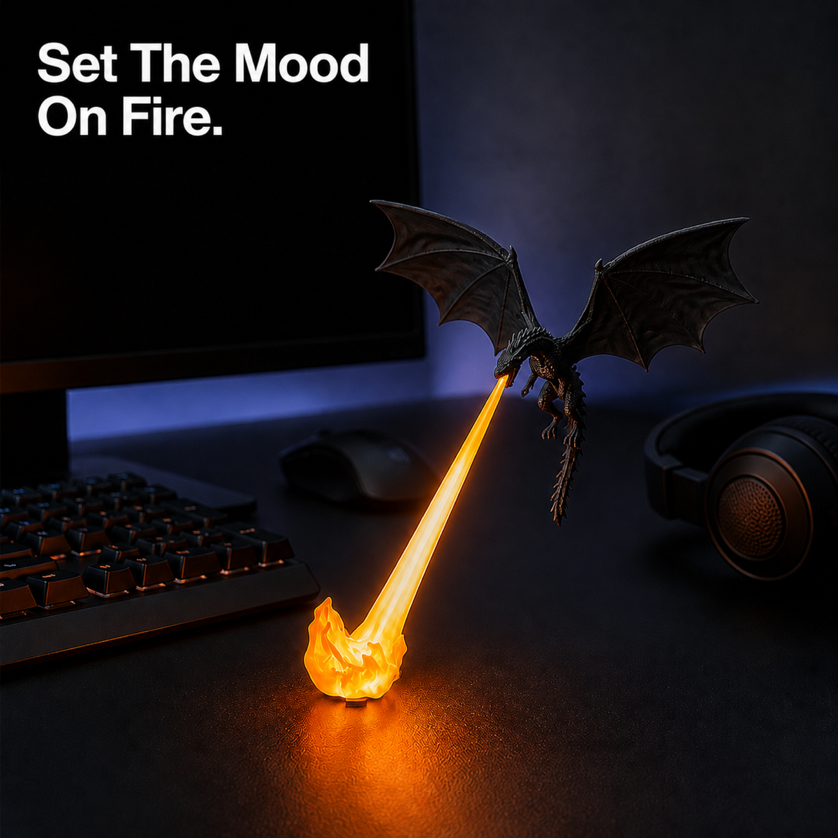 🔥 2026 HOT SALE 🔥 Dragonfire Wireless LED Dragon Lamp – Epic Fire-Breathing Dragon Light for Gaming Rooms, Desks & Gifts 🐉✨
