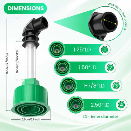 AC Drain Line Cleaner Adapter Evacuates & Unclog AC Drain Line - HVAC to PVC AC Drain Line Cleaner Tool - Universal Fit AC Drain Line Unclogger - AC Drain Line Cleaning Tool - Clear Visibility