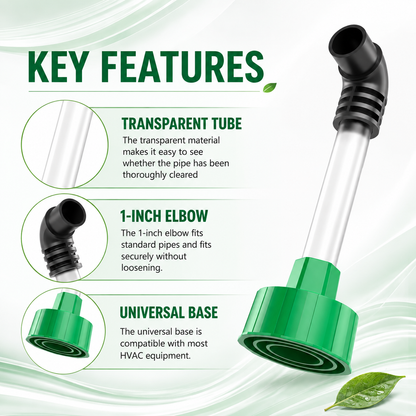 AC Drain Line Cleaner Adapter Evacuates & Unclog AC Drain Line - HVAC to PVC AC Drain Line Cleaner Tool - Universal Fit AC Drain Line Unclogger - AC Drain Line Cleaning Tool - Clear Visibility