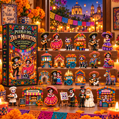 🎁Day of the Dead Village 2026 – 24-Day Day of the Dead Collectible Countdown Calendar with 24 Unique Miniatures