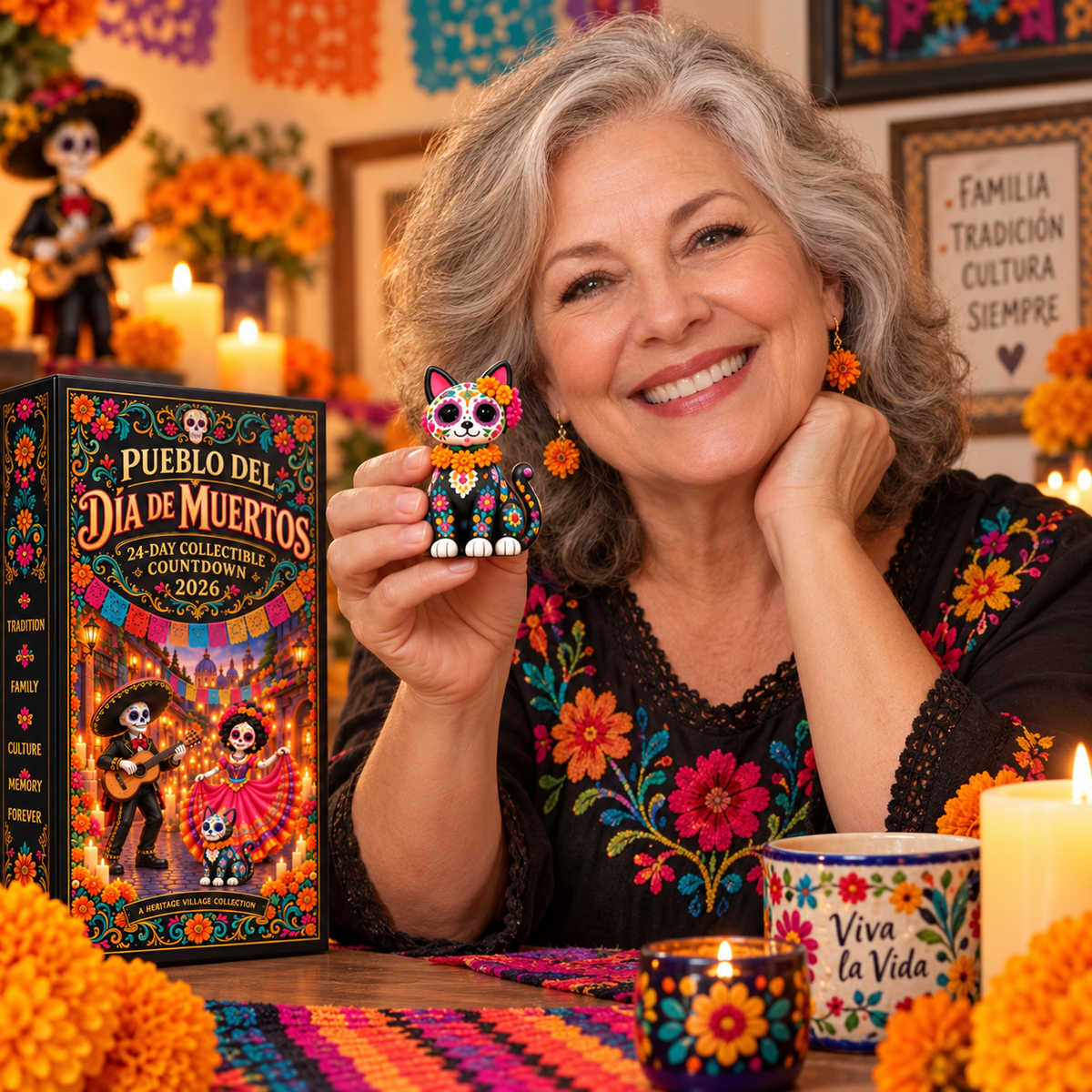 🎁Day of the Dead Village 2026 – 24-Day Day of the Dead Collectible Countdown Calendar with 24 Unique Miniatures