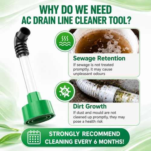 AC Drain Line Cleaner Adapter Evacuates & Unclog AC Drain Line - HVAC to PVC AC Drain Line Cleaner Tool - Universal Fit AC Drain Line Unclogger - AC Drain Line Cleaning Tool - Clear Visibility