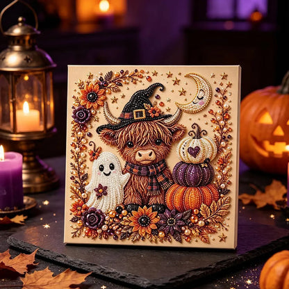 🎃 Halloween Witch Pearl Painting DIY Kit - Pumpkin Moon Diamond Art